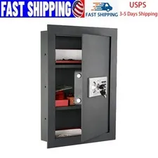 White In Wall Safe Digital Keypad Lock With 2 Manual Override Keys For Valuables