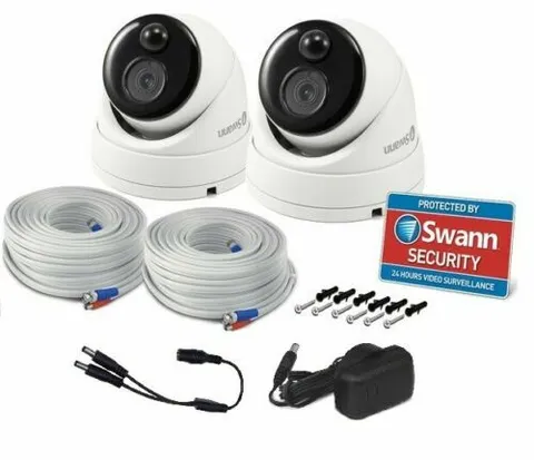 Swann PRO-1080MSD Heat-Sensing 1080p HD Dome CCTV Cameras x2 4580 4680