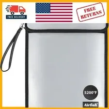 Portable 2-Pocket Fireproof Document Bag - Safe for Valuables, A4-Silver Size