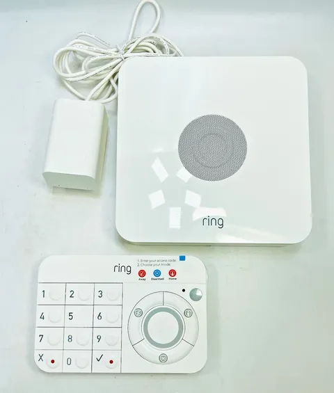 RING Z WAVE PLUS 4HB1U90EN0 Alarm System Base Station w/ Power Supply & Keypad