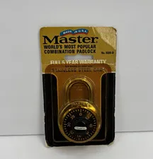 Vintage Master Lock 1500D Combination Padlock Made USA NOS Sealed Locker Lock