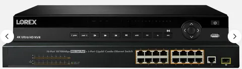Lorex NVR 32 Channel 16 PoE Port 4K 2x4TB IP Ultra Pro Series Security