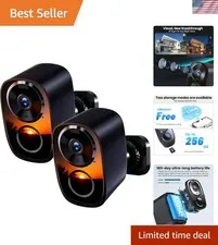 2026 Upgraded 2-Pack Wireless Security Cameras - 2K UHD with Color Night Vision