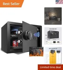 Biometric Safe with Fireproof Waterproof Bag, 0.78 CuFt Small Safe | Money Sa...