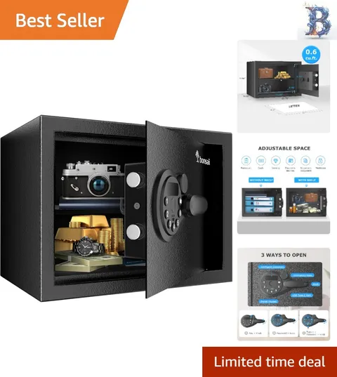 Sleek 0.6 Cu.ft Safe Box - Durable Steel, Electronic Access & Flexible Storage