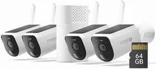 CYVIO 4K 4-Cam Kit/Solar Security Wireless/Battery, 64GB Card, Local Storage