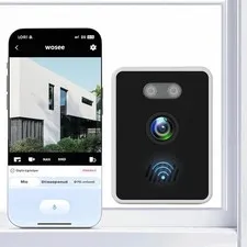 WHITE - COWWOLF 5MP 2K WINDOW SECURITY CAMERA WIFI INDOOR COLOR NIGHT VISION