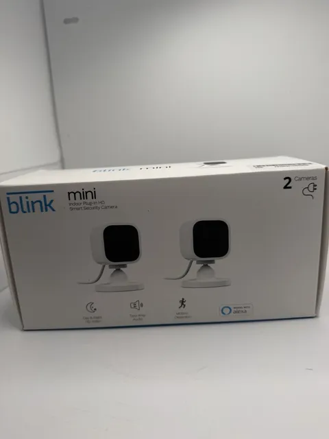 Blink Mini HD Indoor Wi-Fi Camera 2-Pack White Motion Detect 2-Way Night
