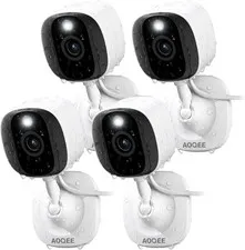 4-Pack 2K Indoor/Outdoor Security Cameras with Motion Alerts & Voice Control
