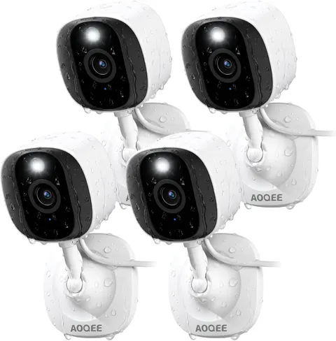 4-Pack 2K Indoor/Outdoor Security Cameras with Motion Alerts & Voice Control