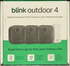 Blink Outdoor 4 (4th Gen) Wireless Smart Security 3 Camera System + Sync Module