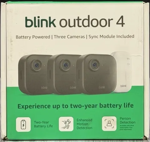 Blink Outdoor 4 (4th Gen) Wireless Smart Security 3 Camera System + Sync Module