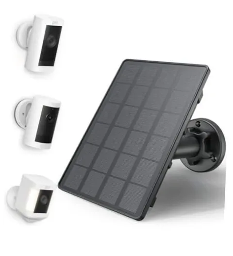 EcoShield Solar Panel Battery for Ring Outdoor Camera —  4W Solar Powered