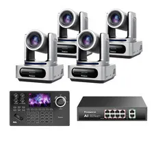 PTZ Camera and Controller Bundle - 4K NDI PTZ Camera(4Pcs) 20X Zoom AI Tracking