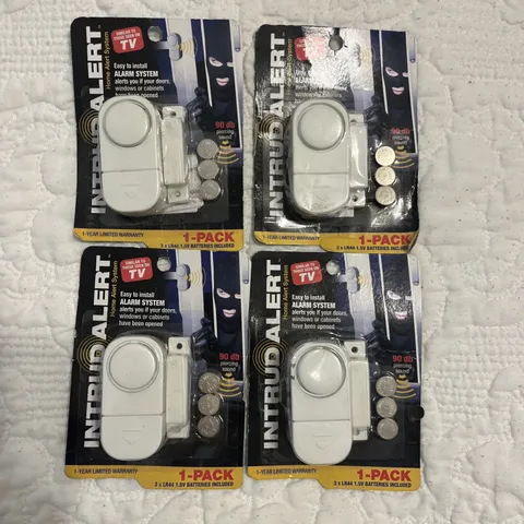 Set Of 4 Home Alert System 90 db Piercing Sound Easy To Install On Your Door