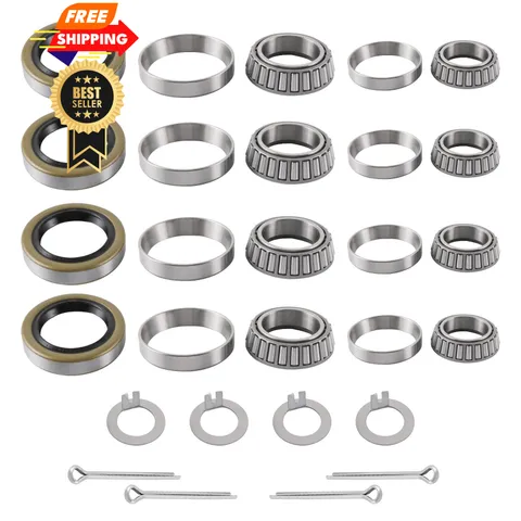 4 Sets 3500 LB Trailer Axle Bearing Kits L68149 L44649 Pack of 4