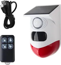 Smart Solar Strobe Light, 2.4G Wifi Solar Alarm Light Motion Detector 120Db Soun