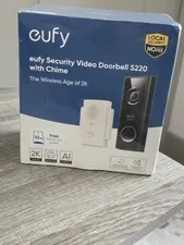 New Sealed Eufy Battery Video Doorbell w/2K Resolution S220 Free SD Card & Ship