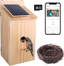 Smart Bird House W/ Camera 1080P HD Wireless Birdhouse Outside W/ Nest Auto