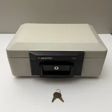 Sentry 1100 Portable Fire Safe Security Box Chest Lockbox With Handle & Key
