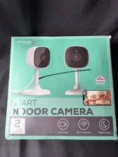£Merkury Smart Indoor Camera 2 Pack Night Vision Live Video 128GB Indoor (D2)