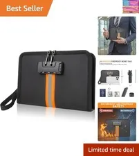 Fireproof Money Bag,Money Bag with Lock and Zipper,Safe Fireproof Waterproof,...