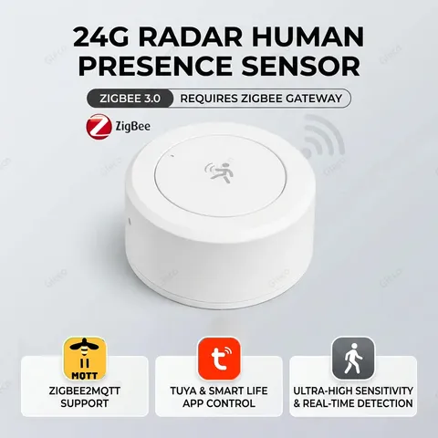 Zigbee 24G Mmwave Radar Presence Sensor Human Detector Motion Static Detection