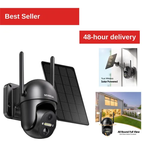 SEHMUA Solar Security Camera 2K Wireless Outdoor with Night Vision