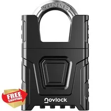 NOVLOCK Heavy Duty Outdoor Combination Lock with 0.32" Cut-Resistant Shrouded...