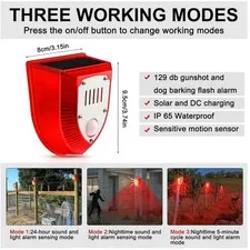 4 Pcs Solar Alarm Detector - Sound & Strobe Light