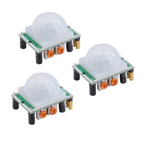 3 Pcs HC-SR501 PIR Infrared Sensor Human Body Motion Detector Module Black