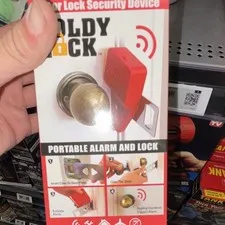 Goldy Lock Portable Anti-Theft Alarm & Lock Security Device, Red