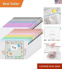 Extra Large 24pcs PVC Zipper Pouch Collection - Ideal for Office and Travel