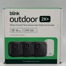 Blink Outdoor 2K+ Wireless Security Camera 3‑Camera System + Sync Module – New