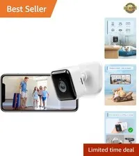 2K Indoor Security Camera with Motion Detection & Two-Way Audio - Hassle-Free