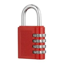 Combination Padlock (Large, Red), 4-Digit Shackle Code Locks