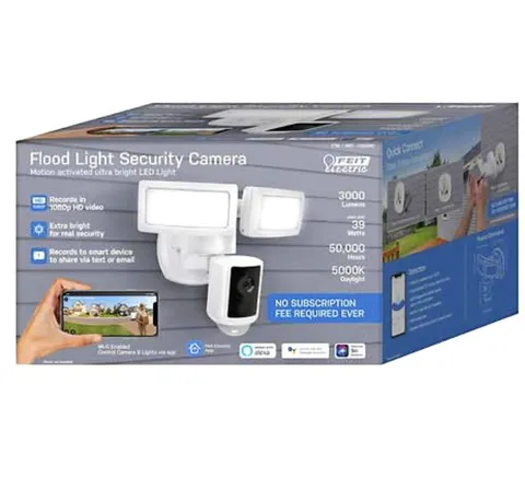 Feit Electric 3000 Lumen LED Flood Security Light - Smart Home, 1080p HD Camera