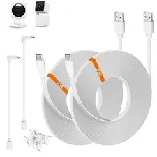 Wyze Cam v4 20ft White Power Extension Cable 2 Pack Kit for Wyze Cam Accessories