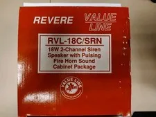 Revere RVL- 18C/ SRN  18W 2 Channel Siren Speaker With Pulsing Fire Horn (NEW)