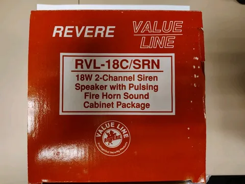 Revere RVL- 18C/ SRN  18W 2 Channel Siren Speaker With Pulsing Fire Horn (NEW)