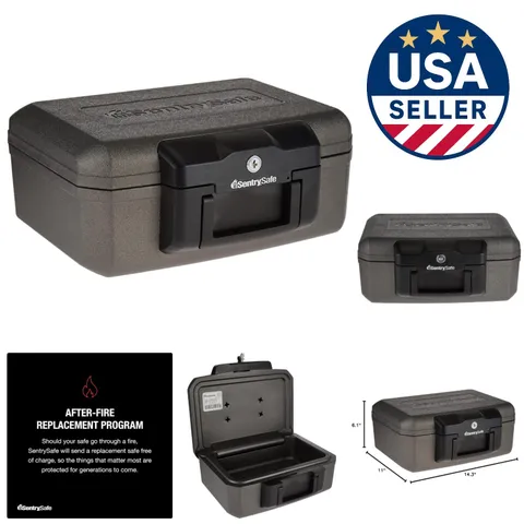 Elegant Fireproof Safe - 0.18 Cu. Ft. Key Lock Box for Safeguarding Valuables