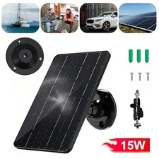 15W/5V Solar Panel For Ring Camera Spotlight Stick Up Cam Battery Charger Kit