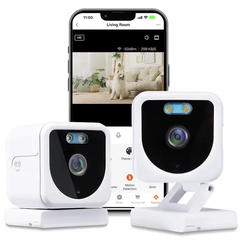 1080P Indoor Outdoor Security Camera 2 Pack WiFi Smart Motion Night Vision Audio