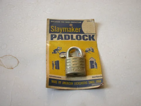 Vintage Slaymaker Rustproofed Brass Padlock keys 3/4" USA