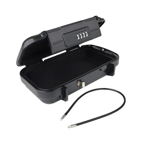 Outdoor Portable Storage Box with 4-Digit Combination Lock and Cable Security