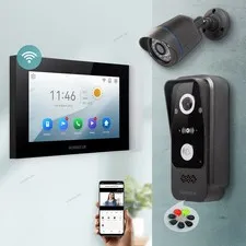HOMSECUR Waterproof 4 Wire WIFI Video Doorbell Intercom Card Entry Voice Message