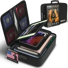 FIRESHIELD PRO 5200°F Fireproof Document Box with Lock – Fire Safe Organizer ...
