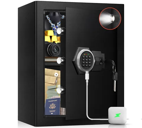Fdsutvit Fireproof Home Safe Box- Steel Digital Combination Lock Security Box---