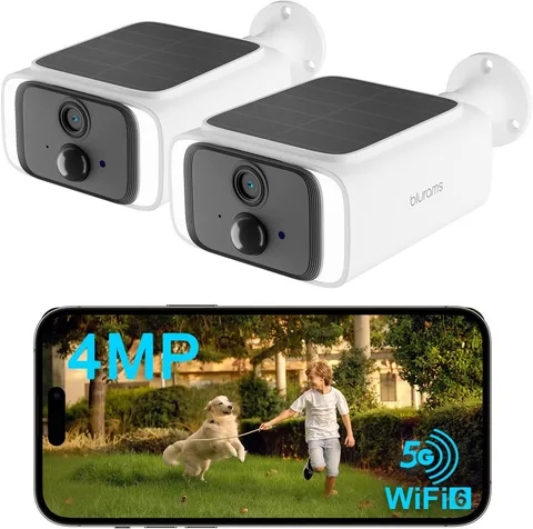 4MP Solar Security Camera, Wireless Security Camera Outdoor with Integrated Sola