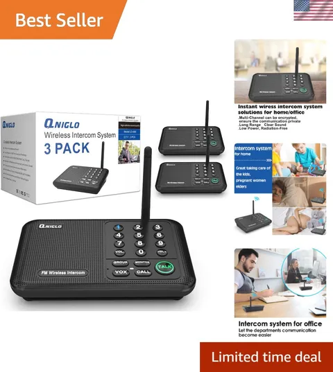 Intercoms Wireless for Home, 5280 Feet Long Range Wireless Intercom System fo...